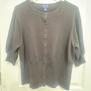 Eileen Fisher Charcoal Button-Up Cardigan